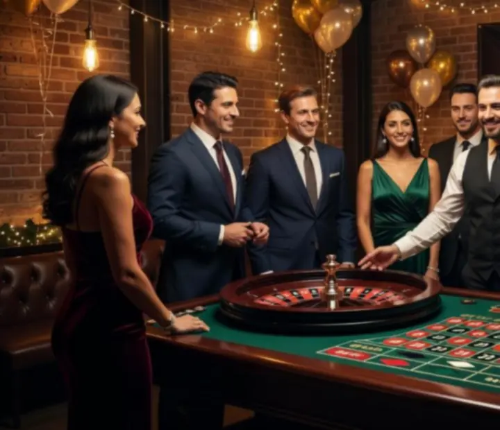 Urodzinowa gala z kołem ruletki i elegancką oprawą w stylu Las Vegas